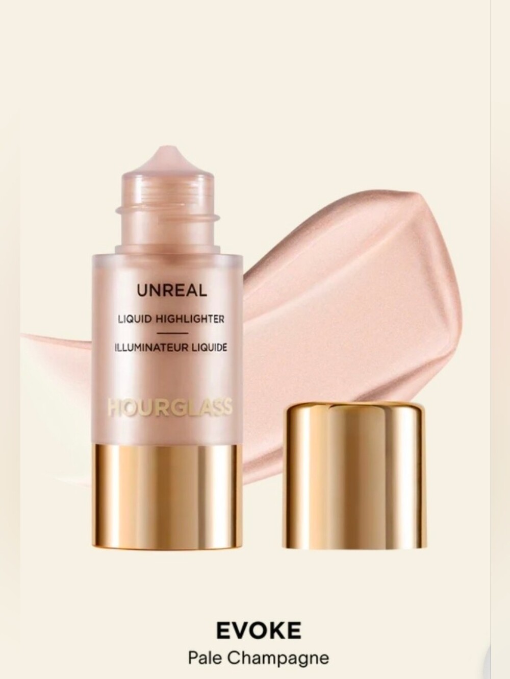 HOURGLASS Unreal Liquid Highlighter EVOKE/Pale Champagne. BNIB